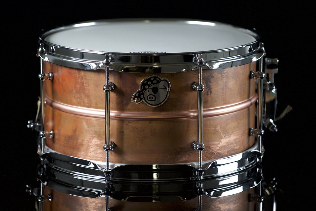 Pork Pie Percussion 7" x 13" Snare Drum - Seamless Polished Copper