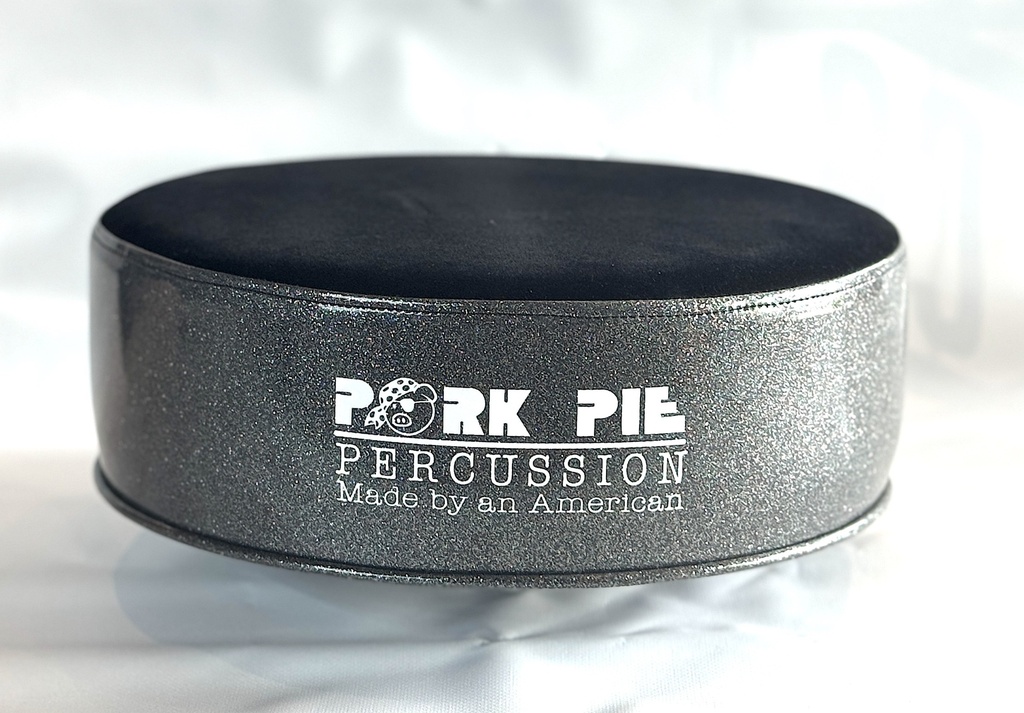 Pork Pie Percussion Custom Throne (B-STOCK) (TOP ONLY) with Black Top and Gray Sparkle Side