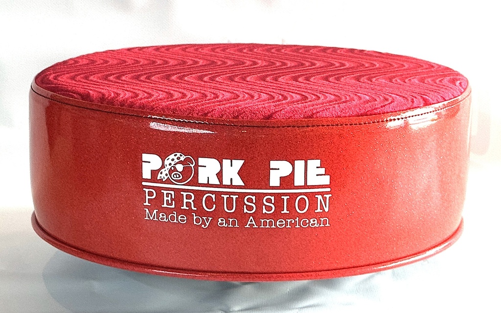 Pork Pie Percussion Custom Throne (B-STOCK) (TOP ONLY) with Red Wavy Top and Red Sparkle Side