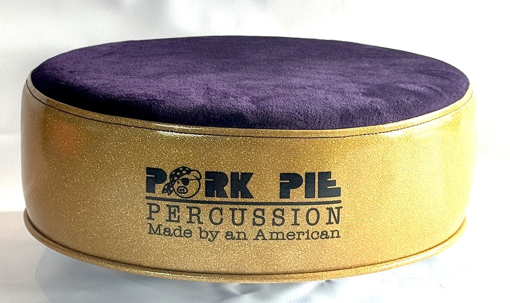 Pork Pie Percussion Custom Throne (TOP ONLY) in Purple Velvet Top and Gold Sparkle Side