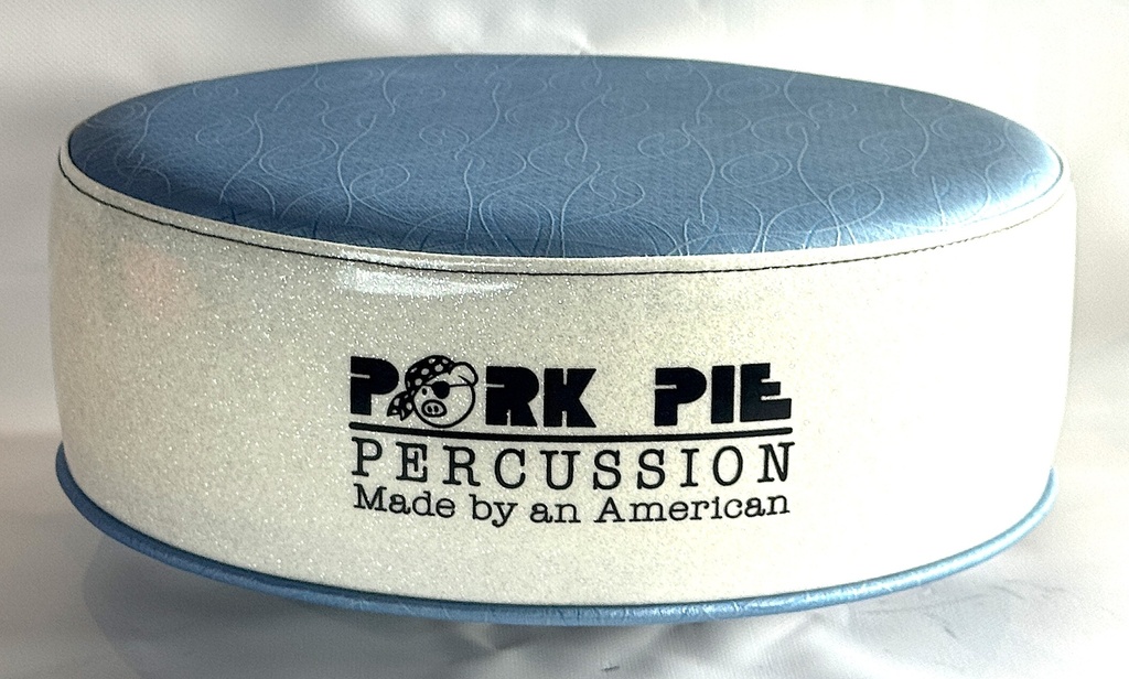 Pork Pie Percussion Custom Throne (TOP ONLY) in Vinyl Blue Wave Top and White Sparkle Side