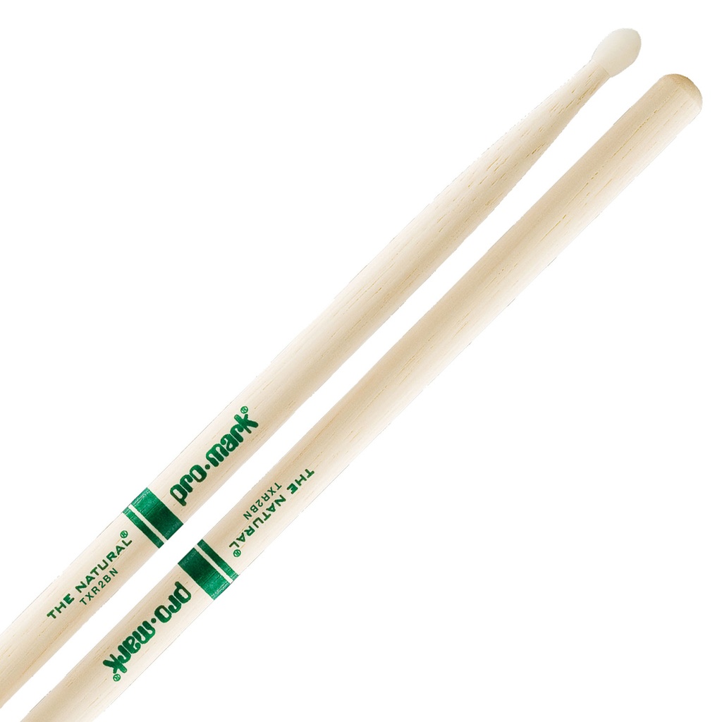 Promark 2B Natural Hickory Nylon Tip Drumsticks