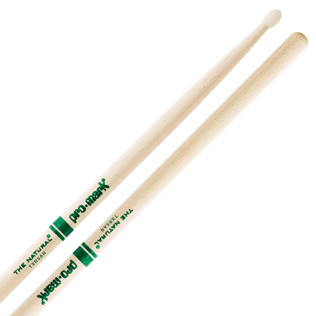 Promark 5A Natural Hickory Nylon Tip Drumsticks