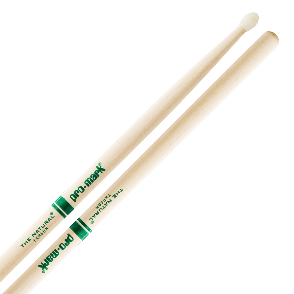 Promark 5B Natural Hickory Nylon Tip Drumsticks
