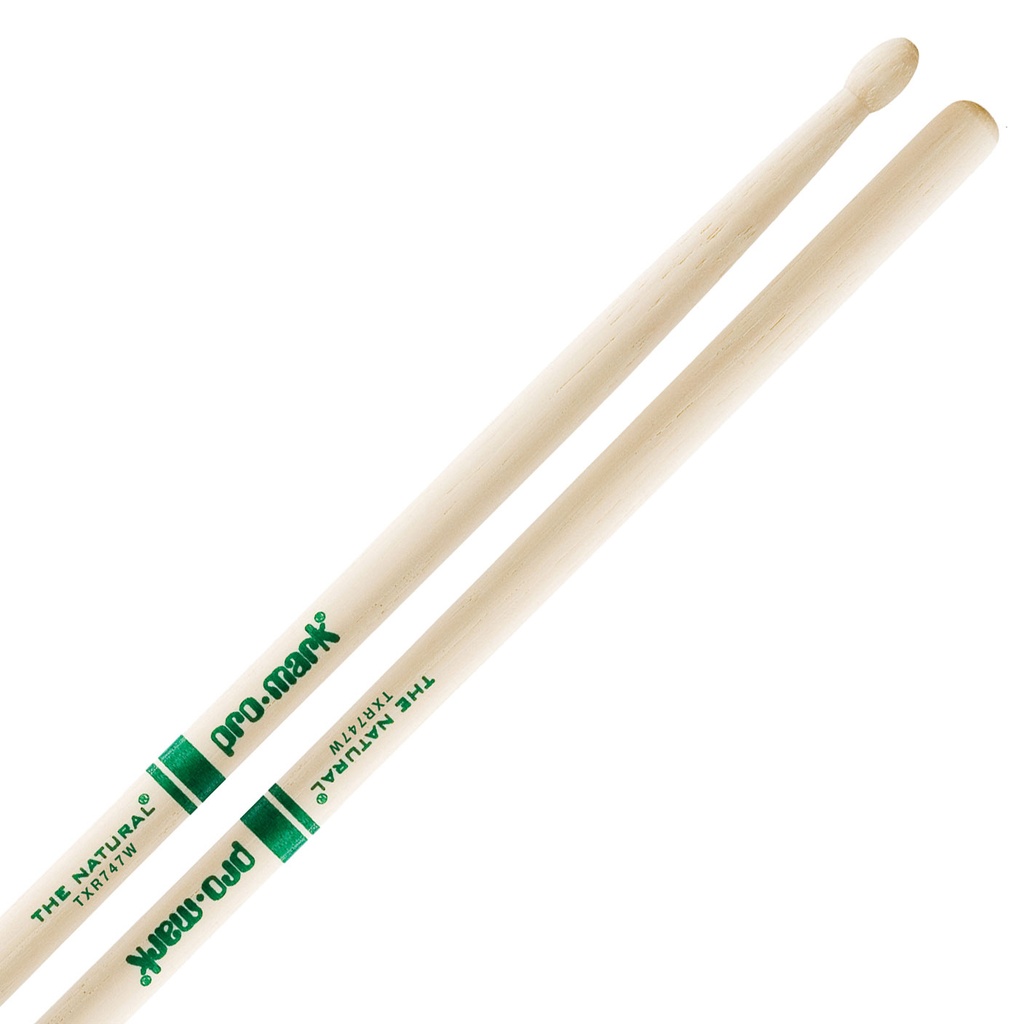 Promark 747 Natural Hickory Wood Tip Rock