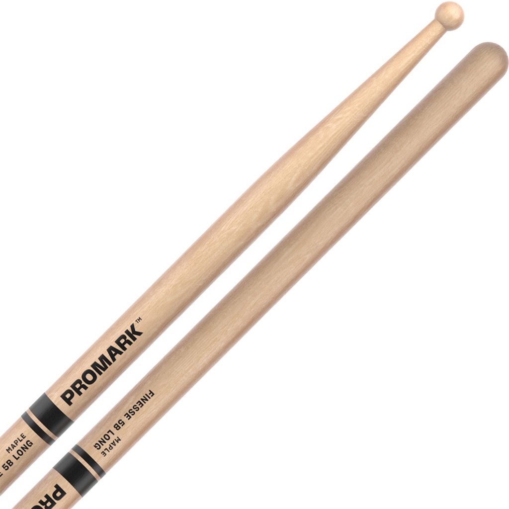 Promark Finesse 5B Long Maple Round Tip Drum Sticks