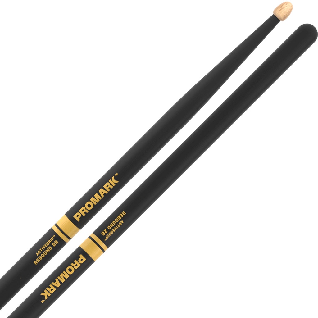 Promark Rebound 2B Black ActiveGrip Drum Sticks