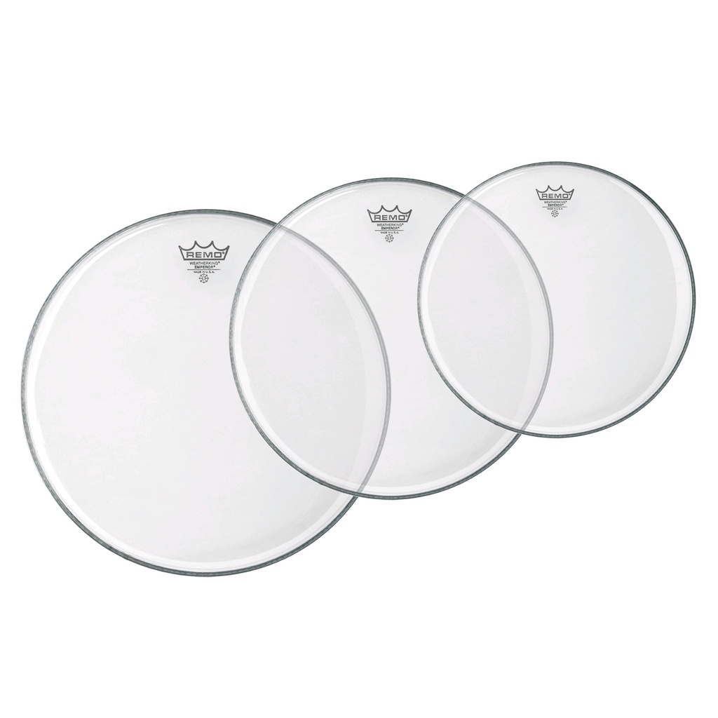 Remo 10"/12"/16" Emperor Clear Tom Drum Head Pack