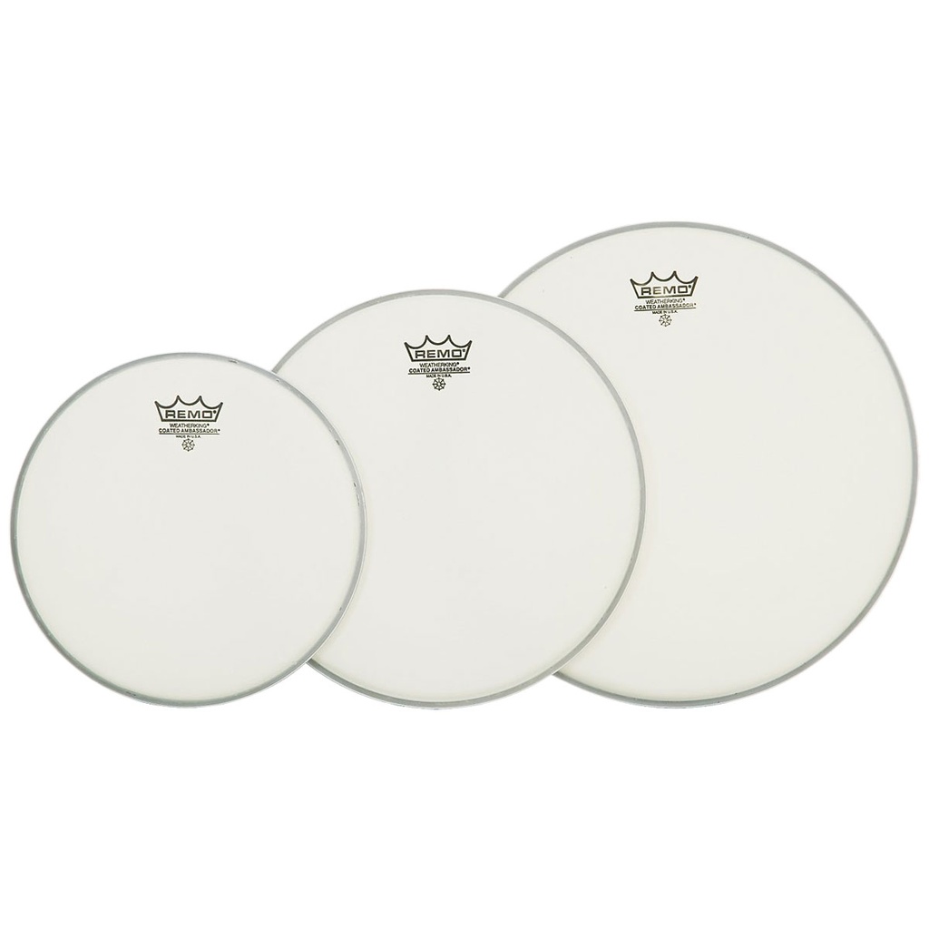 Remo 12"/13"/16" Ambassador Coated Tom Drum Head Pack