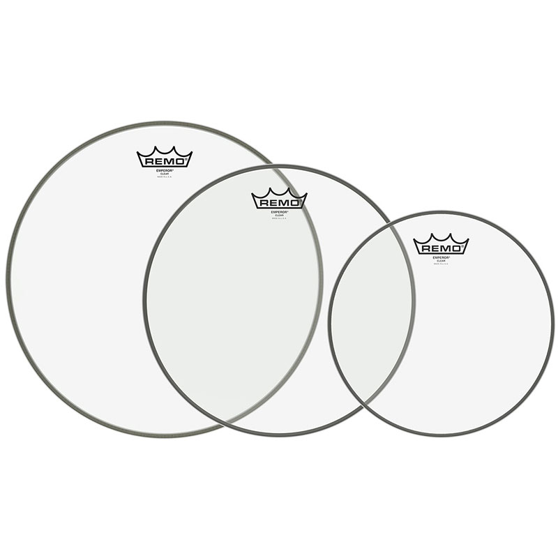 Remo 12"/13"/16" Emperor Clear Tom Drum Head Pack