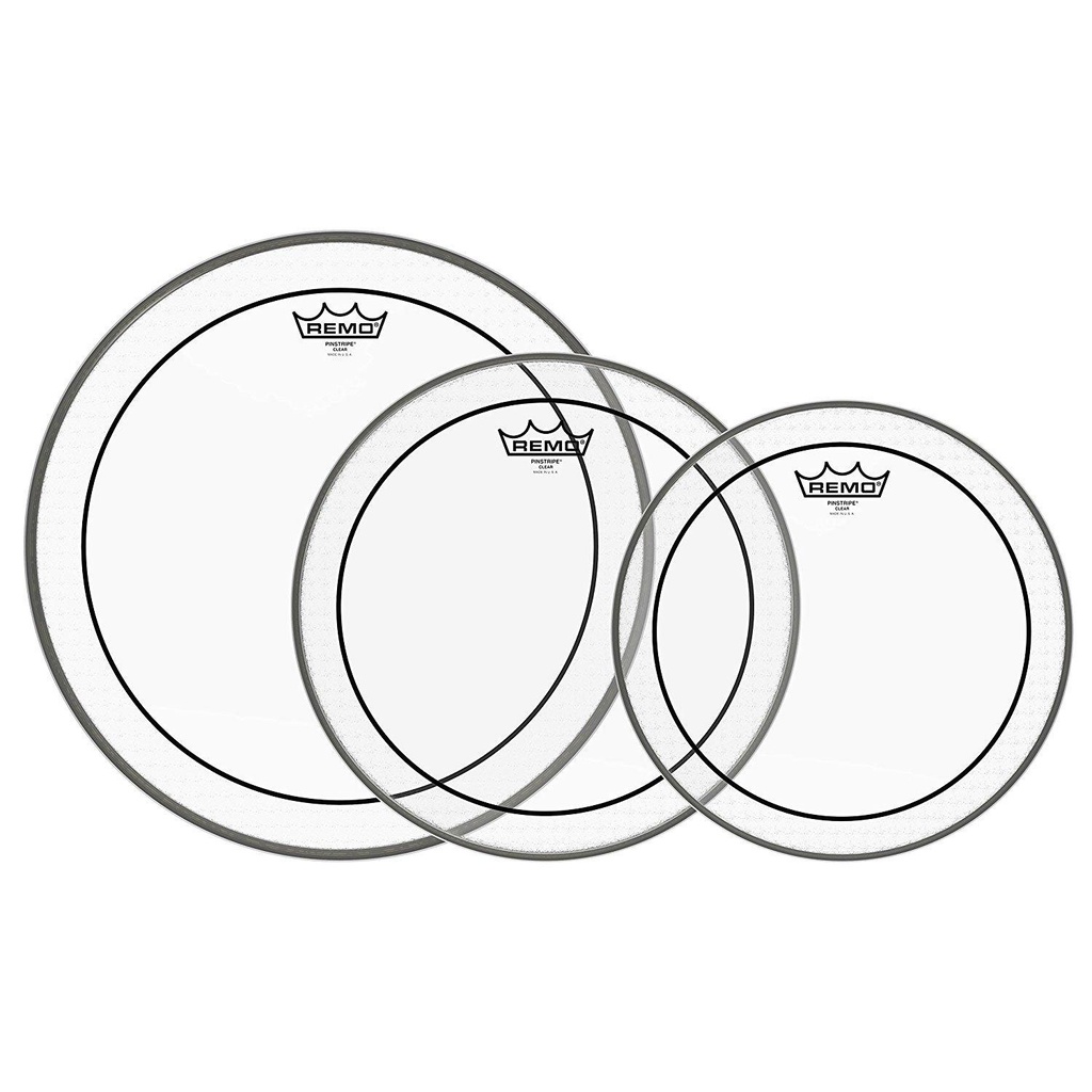 Remo 12"/13"/16" Pinstripe Clear Tom Drum Head Pack