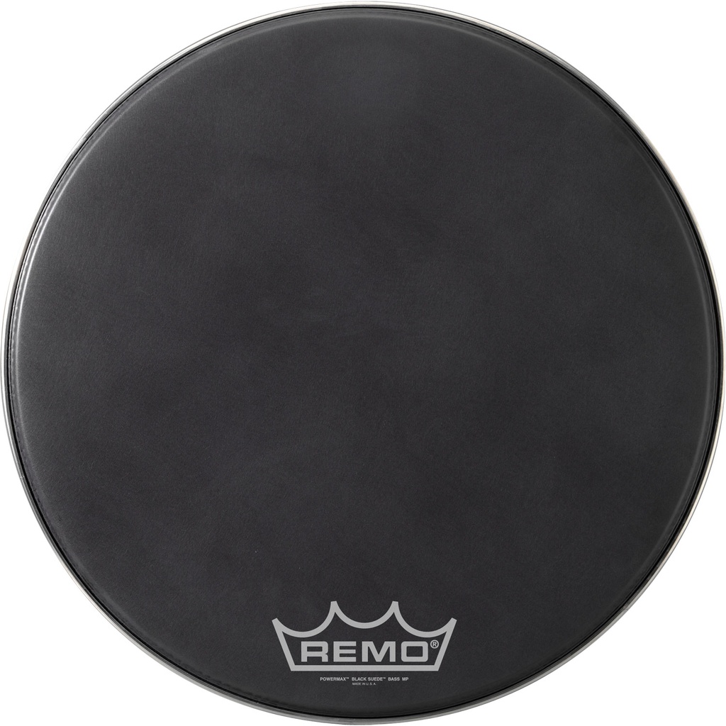 Remo 22" Powermax Black Suede Crimplock Marching Bass Drum Head