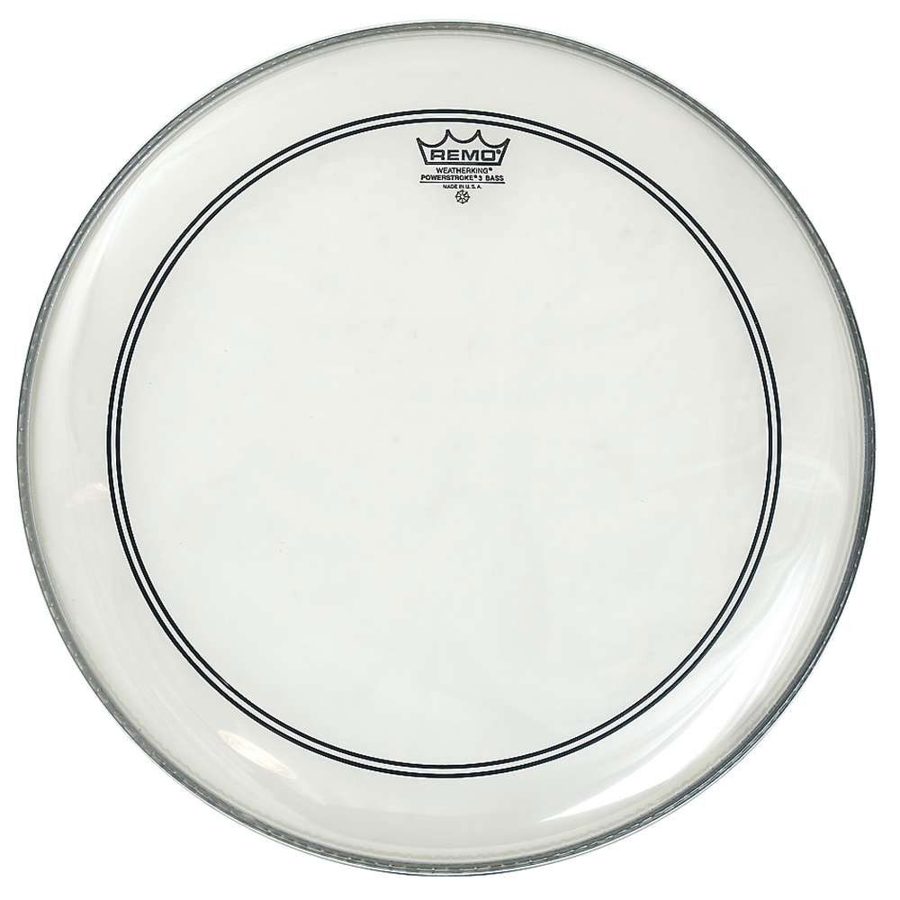 Remo 24" Powerstroke P3 Clear Bass Drum Head with Falam Patch