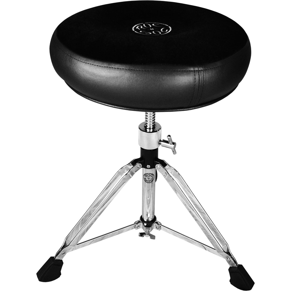 Roc-n-Soc Manual Spindle Drum Throne with Round Seat in Black