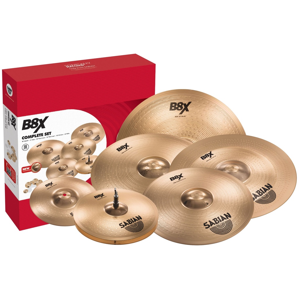 Sabian B8X Complete 6-Pc Cymbal Box Set (14H-16C-18C-20R-10S-18CH)