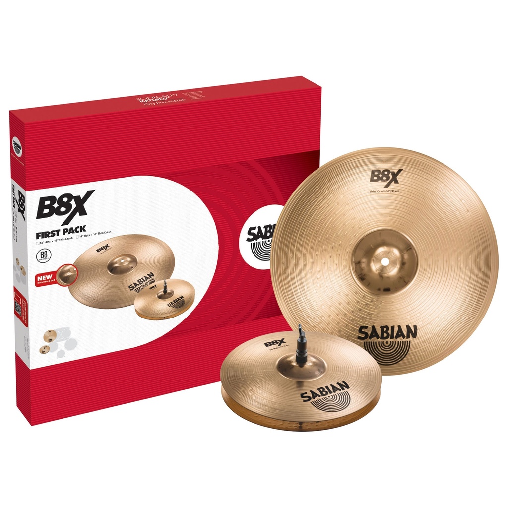 Sabian B8X First Pack 2-Piece Cymbal Box Set (13H-16C)