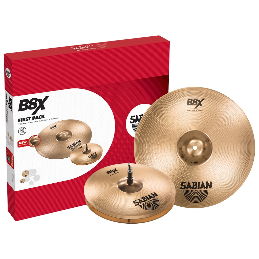 Sabian B8X First Pack 2-Piece Cymbal Box Set (14H-16C)