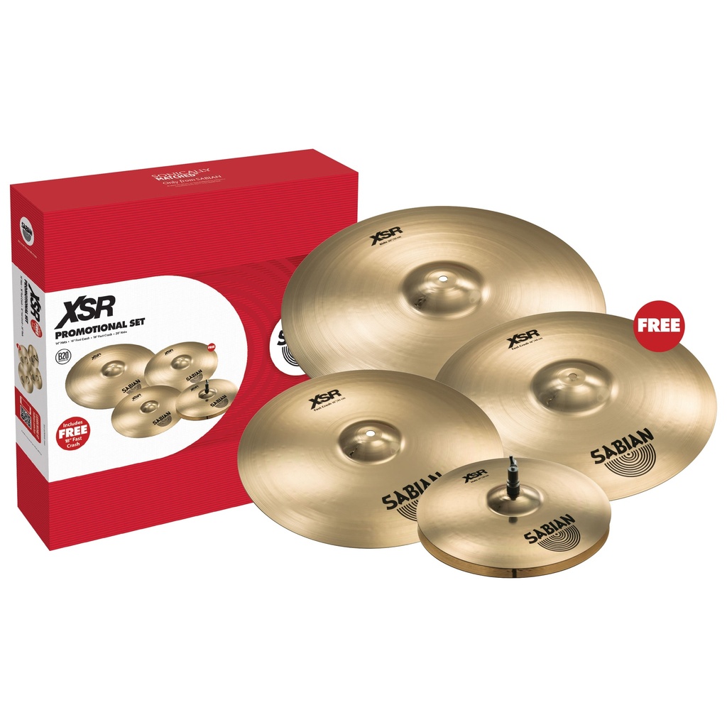 Sabian XSR Performance Box Set w/ FREE 18" Fast Cr (14H-16C-20R)