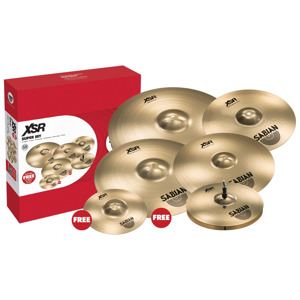 Sabian XSR Super Set w/ FREE 10" Sp & 18" Fast Cr (14H-14C-16C-20R)