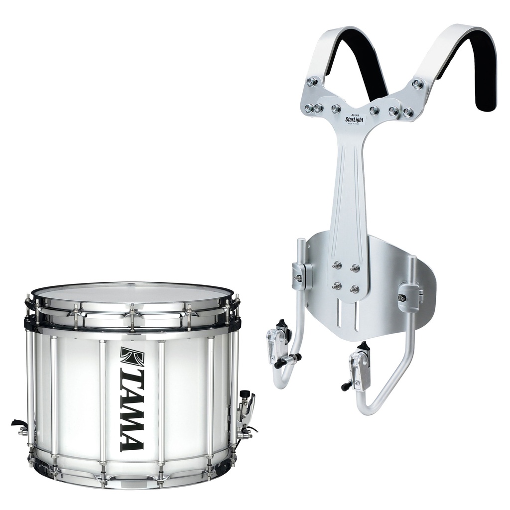 Tama 12" x 14" StarLight Marching Snare w/ Carrier in Sugar White
