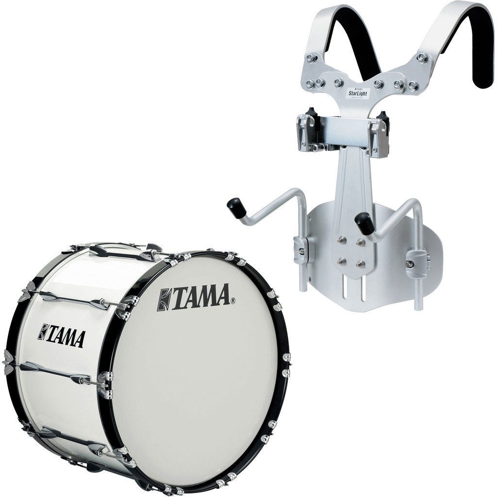 Tama 14" x 28" StarLight Marching Bass w/ Carrier in Sugar White