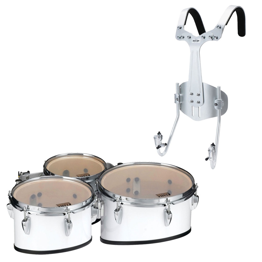 Tama 8-10-12" StarLight Tenors w/ Carrier in Sugar White