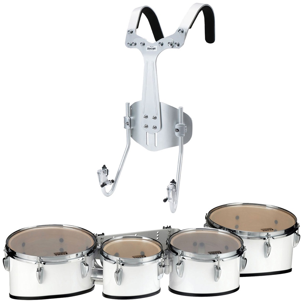Tama 8-10-12-13" StarLight Tenors w/ Carrier in Sugar White
