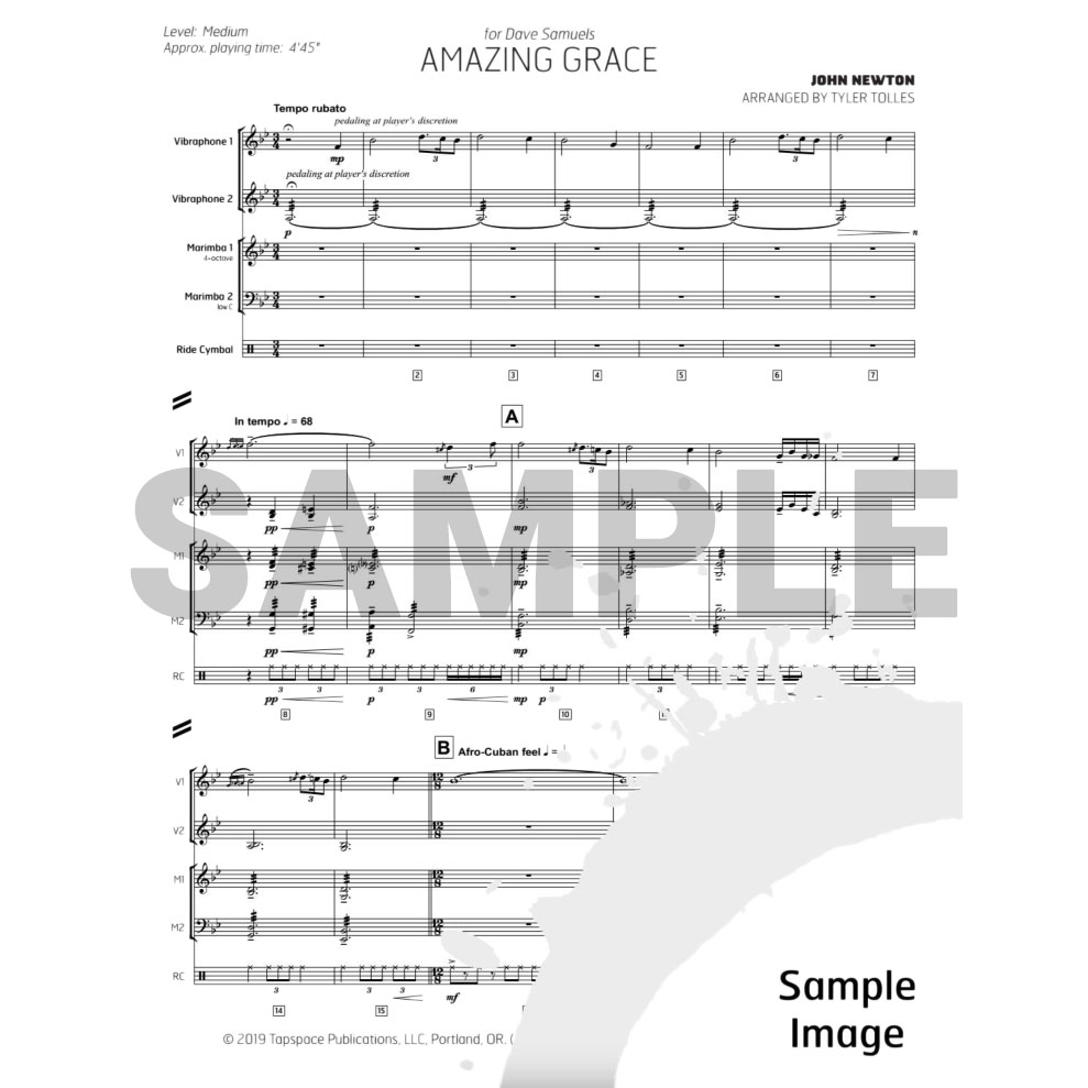 Tapspace Amazing Grace (for Dave Samuels) by Newton arr. Tolles