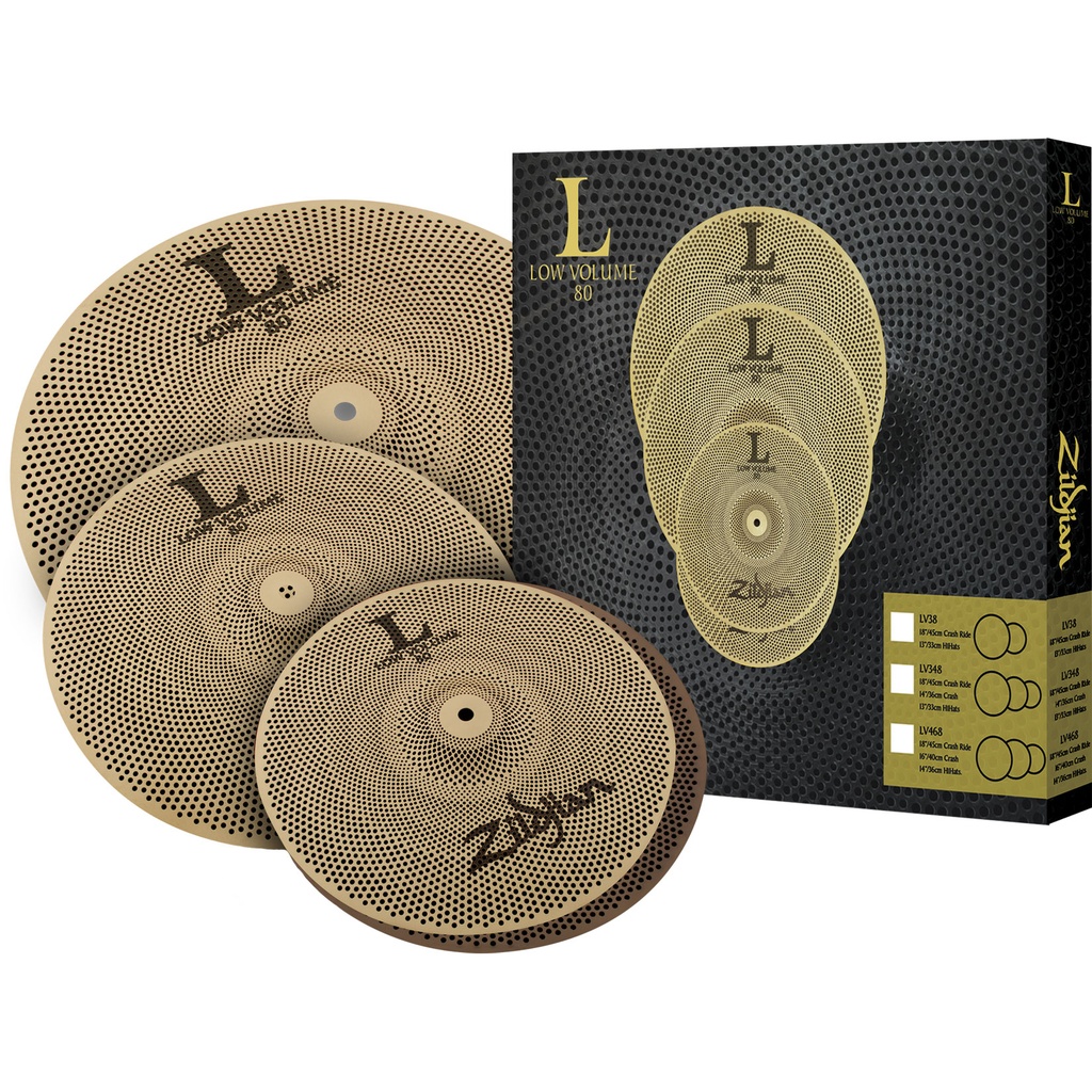 Zildjian LV348 L80 Low Volume Cymbal Box Set (13HH/14Cr/18CrRi)