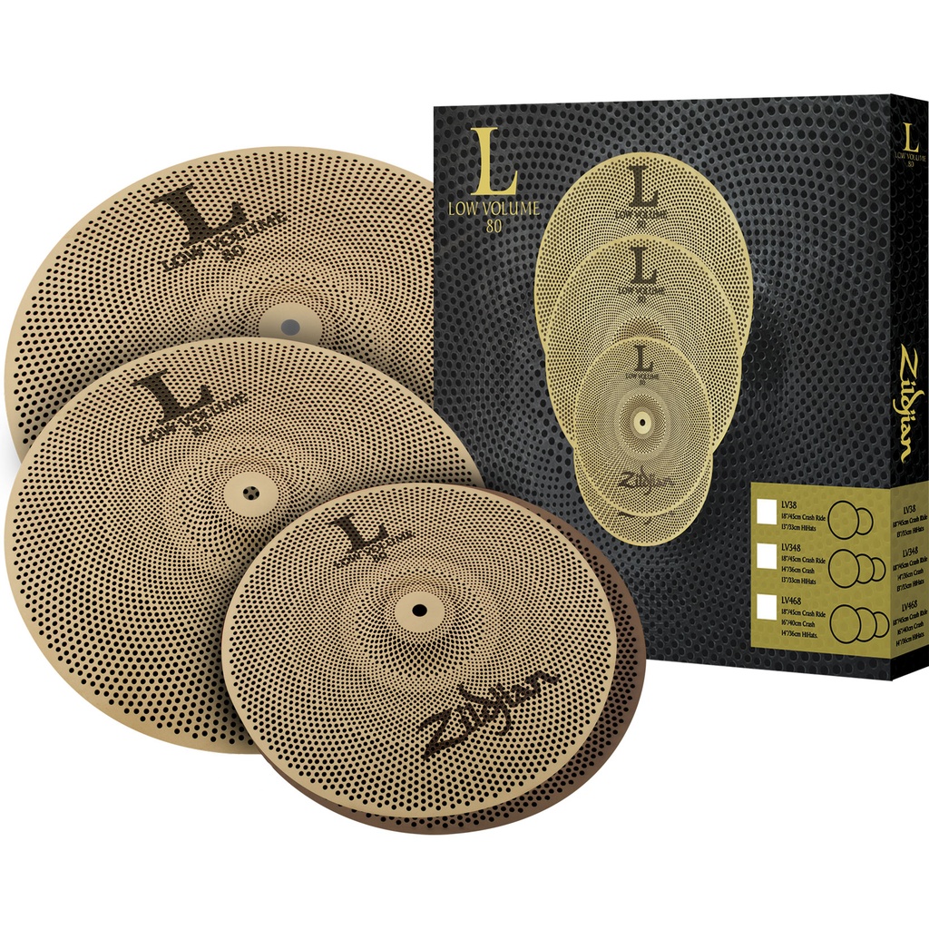 Zildjian LV468 L80 Low Volume Cymbal Box Set (14HH/16Cr/18CrRi)
