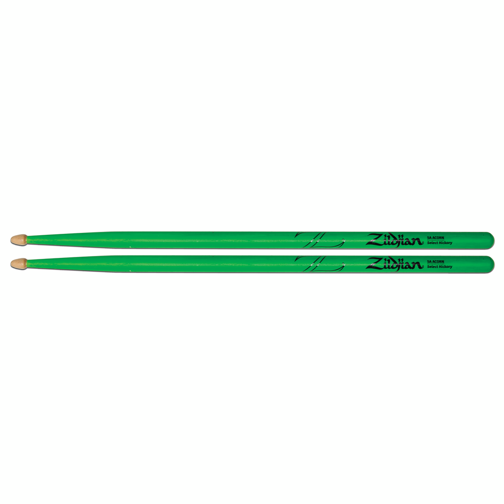 [Z5AACDGG] Zildjian Z5AACDGG 5A Acorn Neon Green Drumsticks