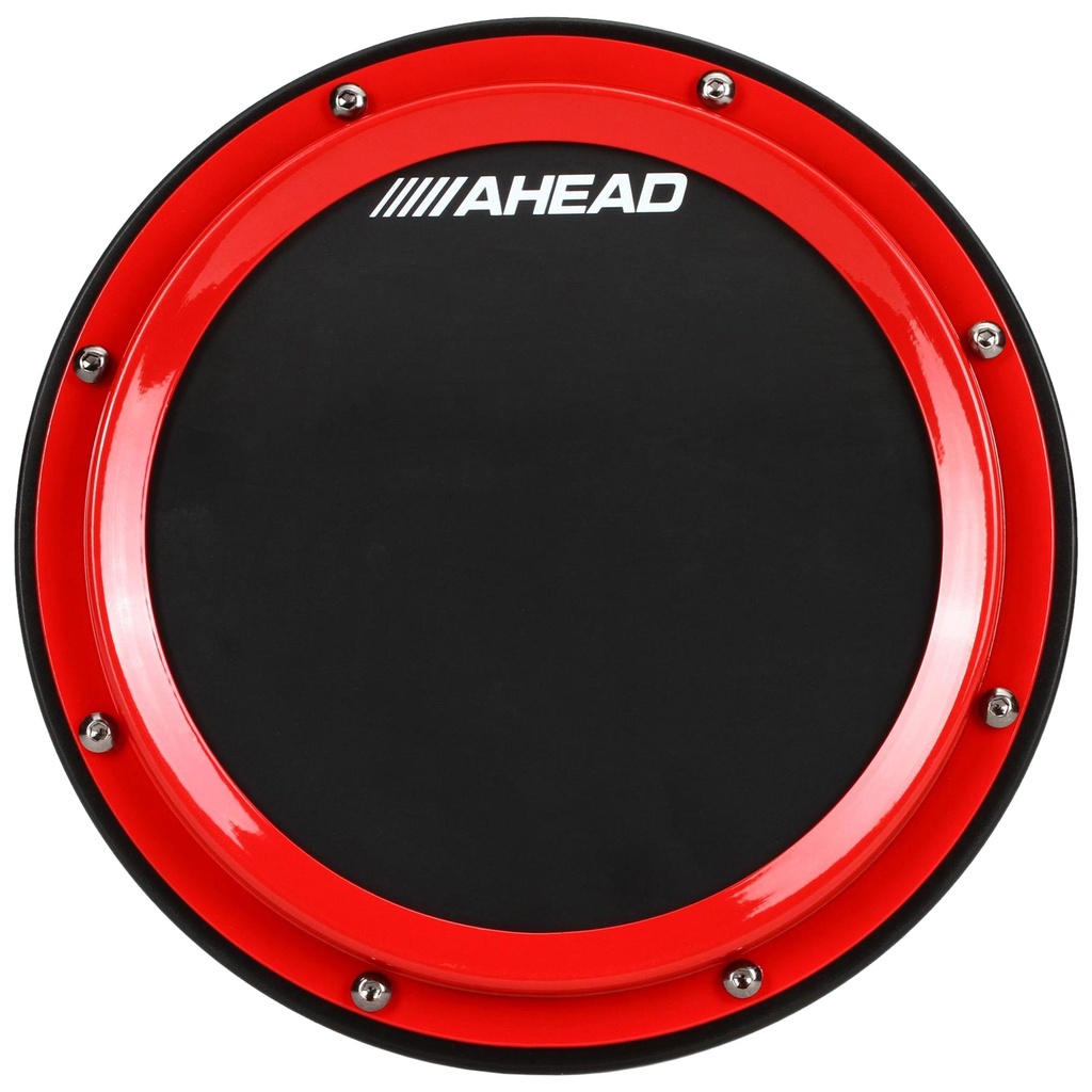 Ahead 10" Red S-Hoop Black Rubber Practice Pad w/ Snare Sound