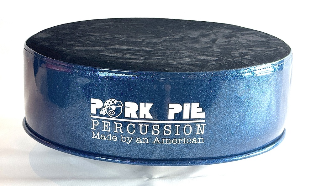 Pork Pie Percussion Custom Throne (B-STOCK) (TOP ONLY) with Black Crush Top and Blue Sparkle Side