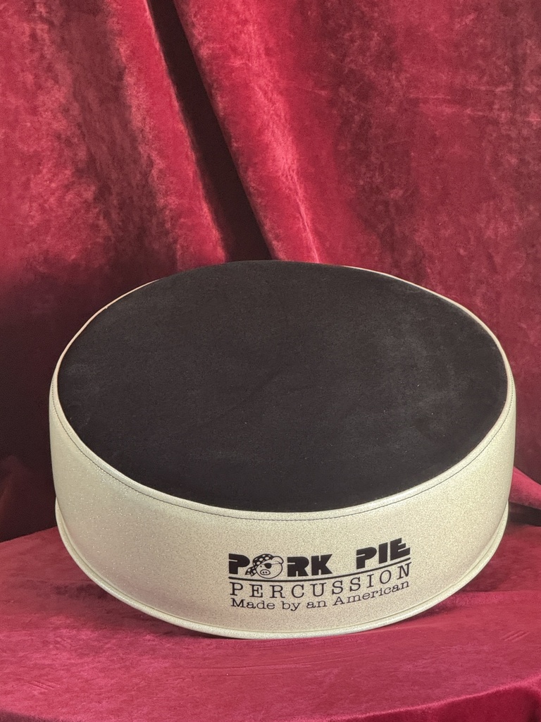[PPRTH-WS-BLK-TOP] Pork Pie Percussion Round Throne (TOP ONLY) - White Sparkle Side w/ Black Plush Top