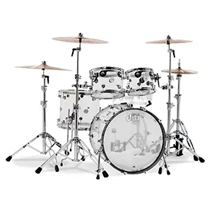 DW Design Series 4-Piece Acrylic Shell Pack, Clear w/Chrome Hardware; 8x10, 9x12, 14x16, 18x22