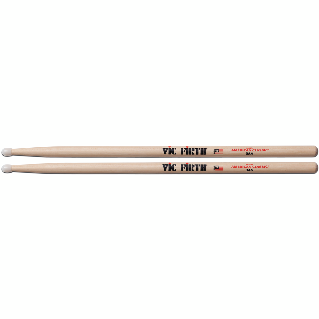Vic Firth 3AN American Classic Nylon Tip Hickory Drumsticks
