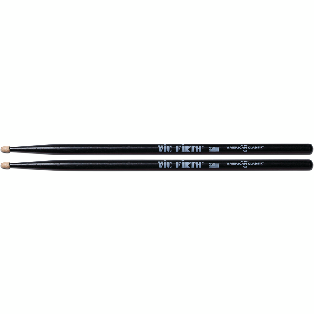 [5AB] Vic Firth 5AB 5AB American Classic Hickory Drum Sticks with Black Finish