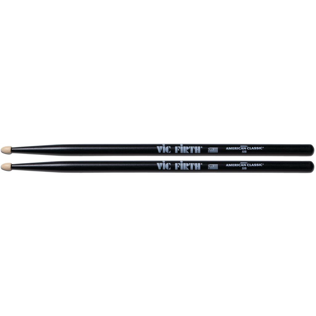[5BB] Vic Firth 5BB 5BB American Classic Hickory Drum Sticks with Black Finish