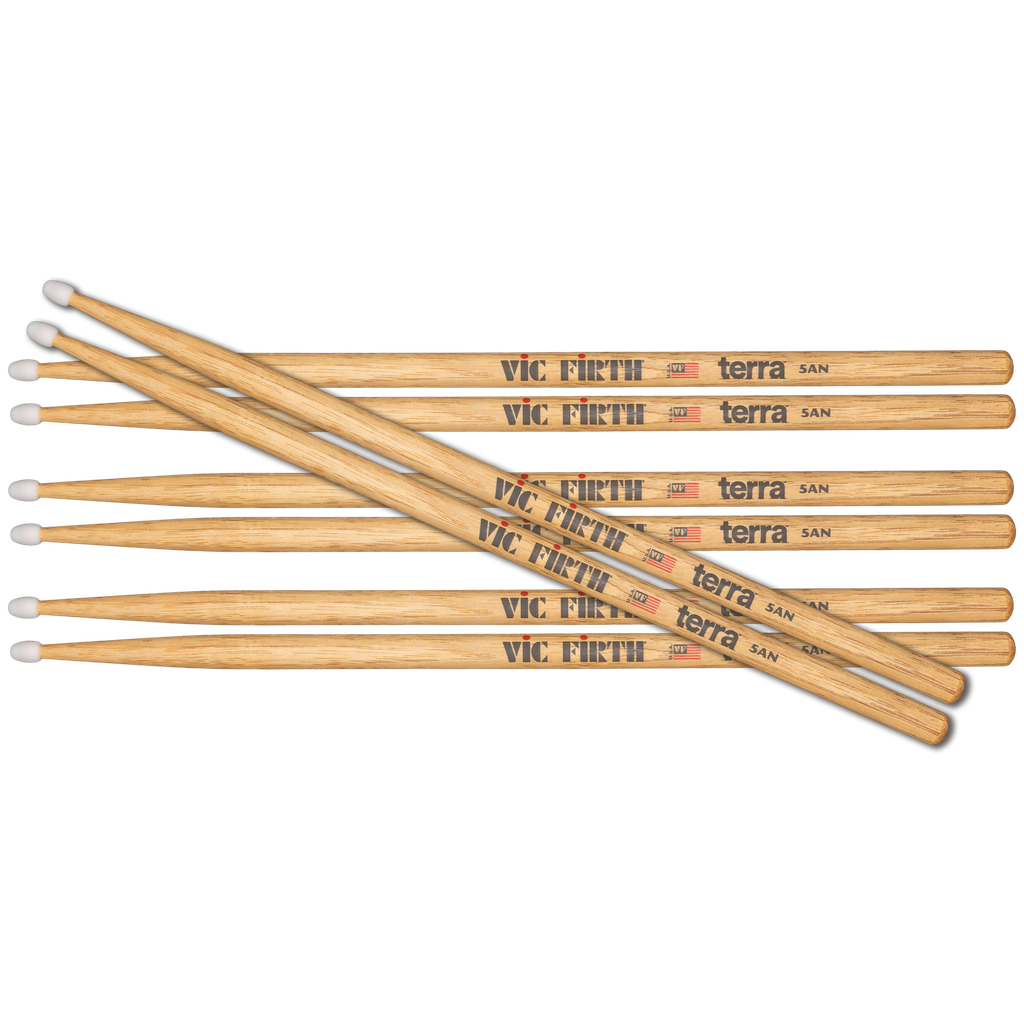 Vic Firth P5ATN4PK American Classic 5A Nylon Terra Series 4pr Value Pack