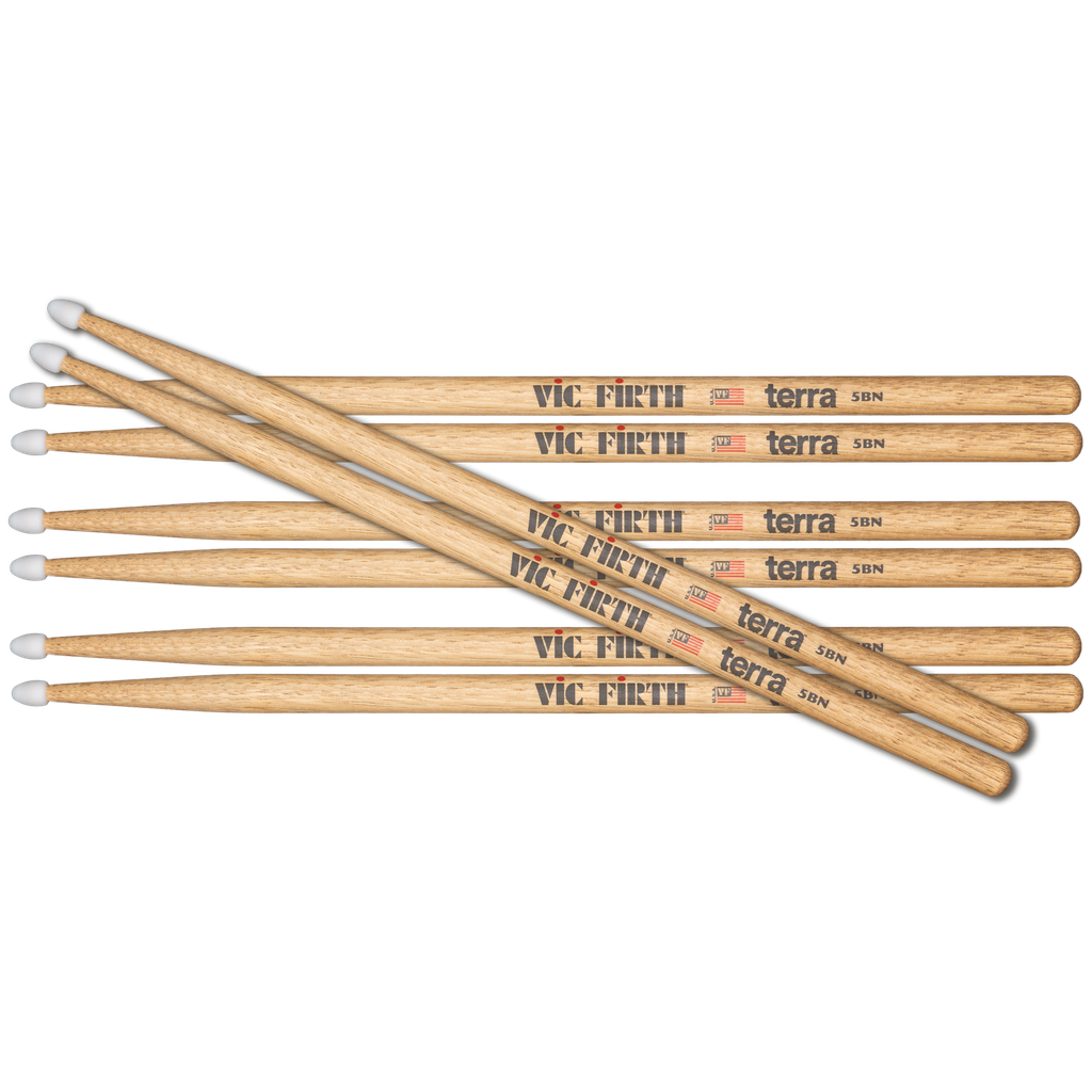 Vic Firth P5BTN4PK American Classic 5B Nylon Terra Series 4pr Value Pack