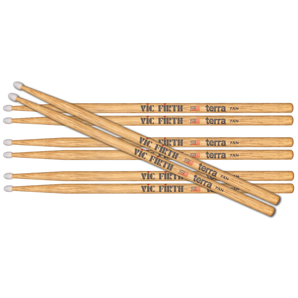 Vic Firth P7ATN4PK American Classic 7A Nylon Terra Series 4pr Value Pack