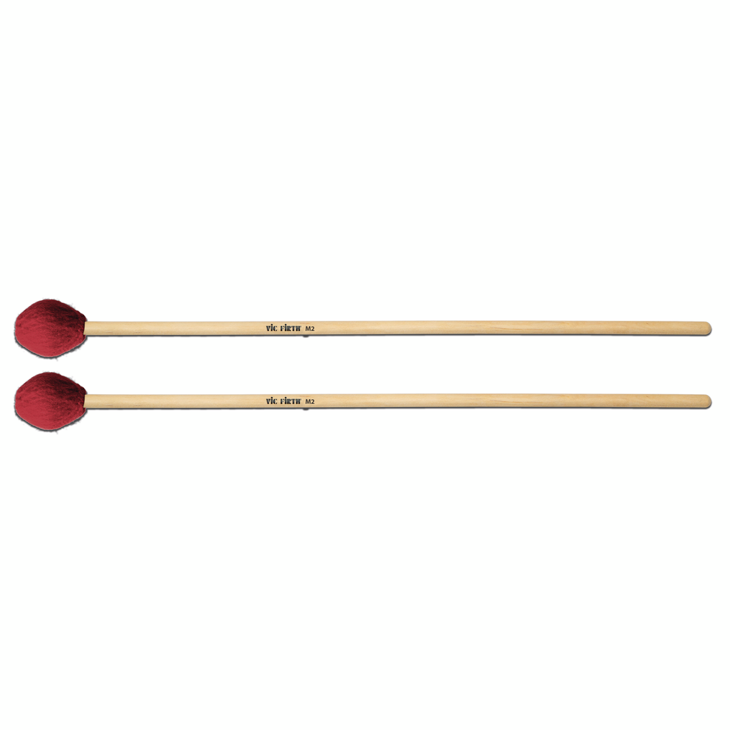 Vic Firth M2 Medium Hard Yarn (Round Head) Birch